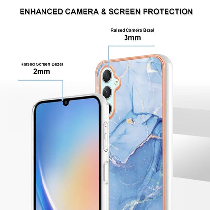 For Samsung Galaxy A26 5G TPU Case Marble Pattern 2.0mm Electroplating Phone Back Cover