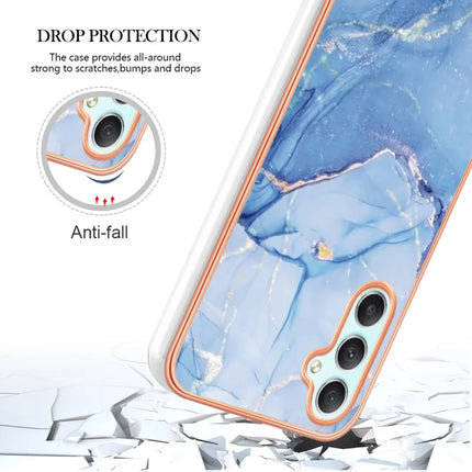 For Samsung Galaxy A26 5G TPU Case Marble Pattern 2.0mm Electroplating Phone Back Cover