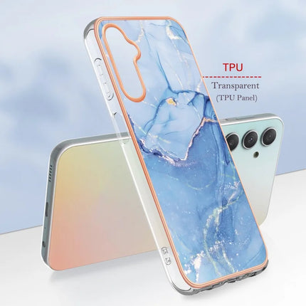 For Samsung Galaxy A26 5G TPU Case Marble Pattern 2.0mm Electroplating Phone Back Cover