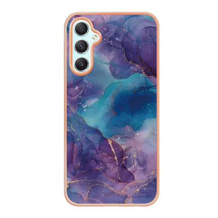 For Samsung Galaxy A26 5G TPU Case Marble Pattern 2.0mm Electroplating Phone Back Cover