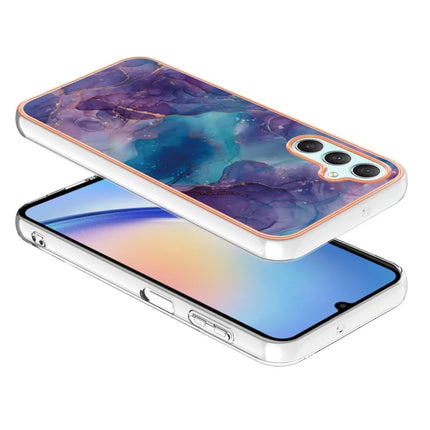 For Samsung Galaxy A26 5G TPU Case Marble Pattern 2.0mm Electroplating Phone Back Cover