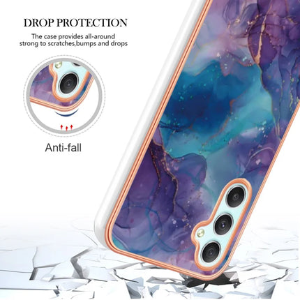 For Samsung Galaxy A26 5G TPU Case Marble Pattern 2.0mm Electroplating Phone Back Cover
