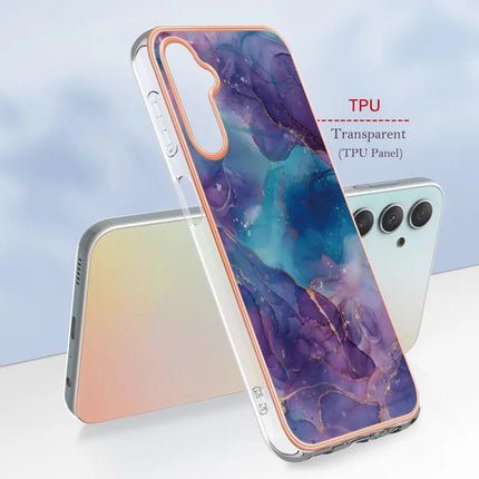For Samsung Galaxy A26 5G TPU Case Marble Pattern 2.0mm Electroplating Phone Back Cover