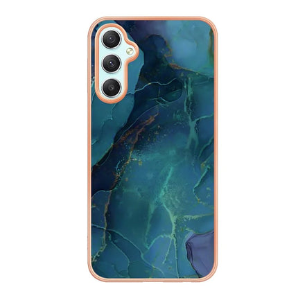 For Samsung Galaxy A26 5G TPU Case Marble Pattern 2.0mm Electroplating Phone Back Cover