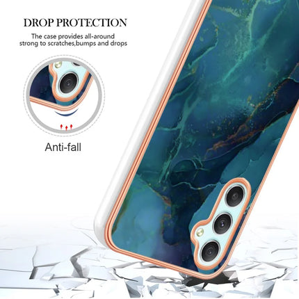 For Samsung Galaxy A26 5G TPU Case Marble Pattern 2.0mm Electroplating Phone Back Cover