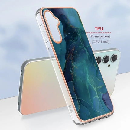 For Samsung Galaxy A26 5G TPU Case Marble Pattern 2.0mm Electroplating Phone Back Cover