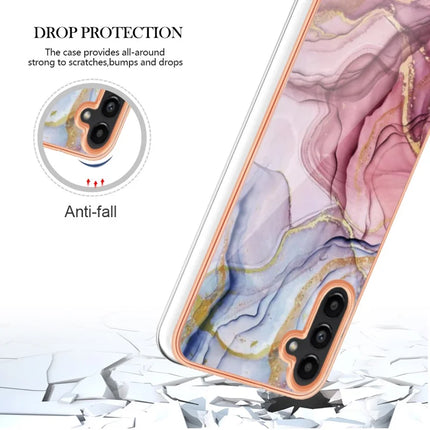 For Samsung Galaxy A36 5G TPU Case Marble Pattern 2.0mm Electroplating Phone Back Cover