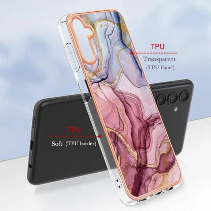 For Samsung Galaxy A36 5G TPU Case Marble Pattern 2.0mm Electroplating Phone Back Cover
