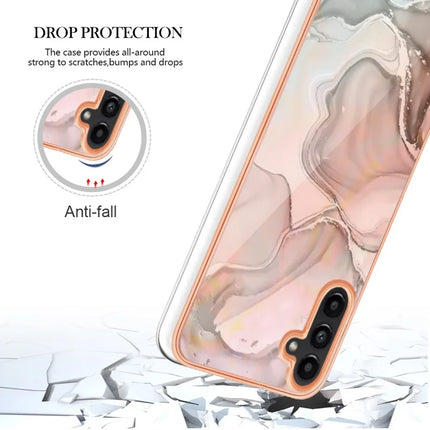 For Samsung Galaxy A36 5G TPU Case Marble Pattern 2.0mm Electroplating Phone Back Cover