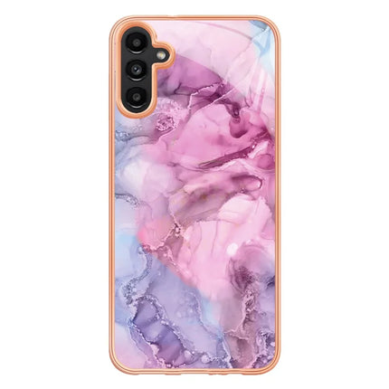 For Samsung Galaxy A36 5G TPU Case Marble Pattern 2.0mm Electroplating Phone Back Cover