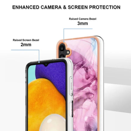 For Samsung Galaxy A36 5G TPU Case Marble Pattern 2.0mm Electroplating Phone Back Cover