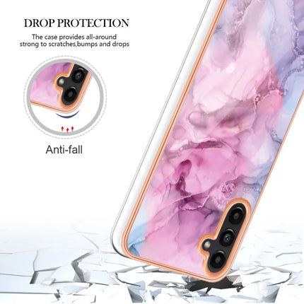For Samsung Galaxy A36 5G TPU Case Marble Pattern 2.0mm Electroplating Phone Back Cover