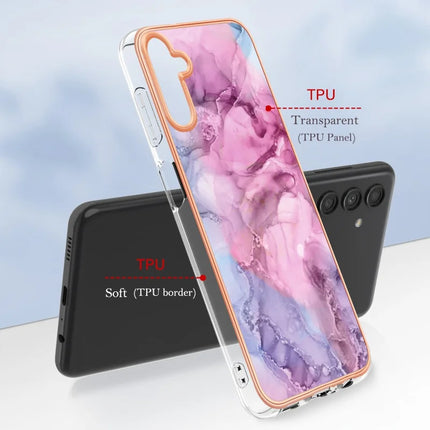 For Samsung Galaxy A36 5G TPU Case Marble Pattern 2.0mm Electroplating Phone Back Cover