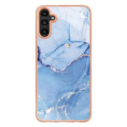 For Samsung Galaxy A36 5G TPU Case Marble Pattern 2.0mm Electroplating Phone Back Cover