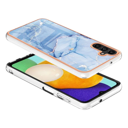 For Samsung Galaxy A36 5G TPU Case Marble Pattern 2.0mm Electroplating Phone Back Cover