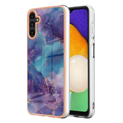 For Samsung Galaxy A36 5G TPU Case Marble Pattern 2.0mm Electroplating Phone Back Cover - Purple