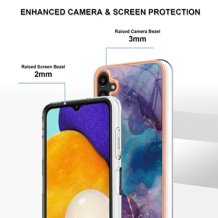For Samsung Galaxy A36 5G TPU Case Marble Pattern 2.0mm Electroplating Phone Back Cover