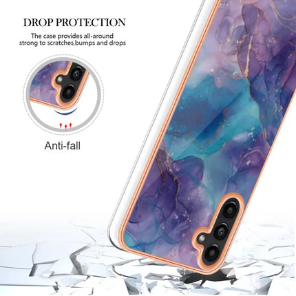 For Samsung Galaxy A36 5G TPU Case Marble Pattern 2.0mm Electroplating Phone Back Cover