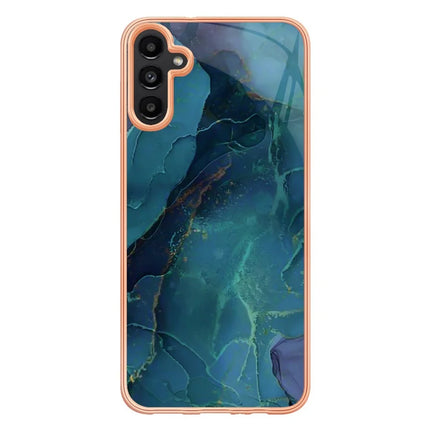 For Samsung Galaxy A36 5G TPU Case Marble Pattern 2.0mm Electroplating Phone Back Cover