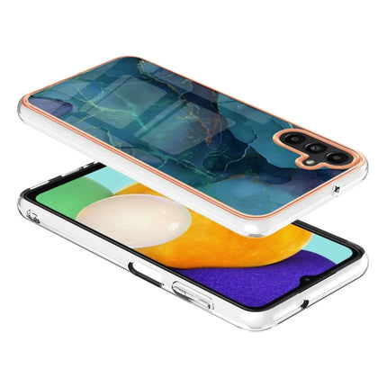 For Samsung Galaxy A36 5G TPU Case Marble Pattern 2.0mm Electroplating Phone Back Cover