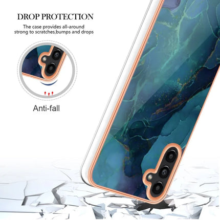 For Samsung Galaxy A36 5G TPU Case Marble Pattern 2.0mm Electroplating Phone Back Cover