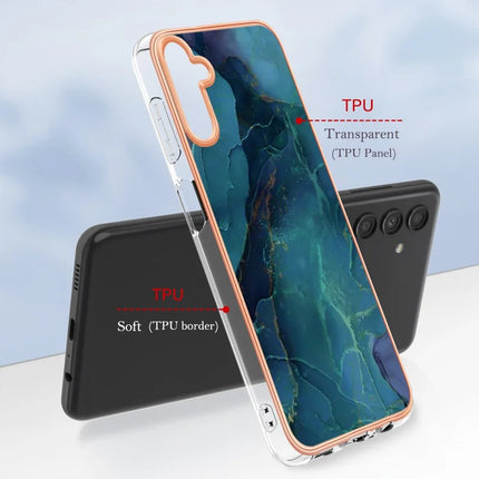 For Samsung Galaxy A36 5G TPU Case Marble Pattern 2.0mm Electroplating Phone Back Cover