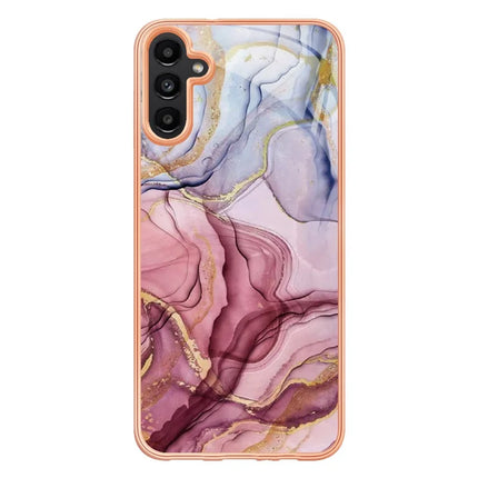 For Samsung Galaxy A56 5G TPU Case Marble Pattern 2.0mm Electroplating Phone Back Cover