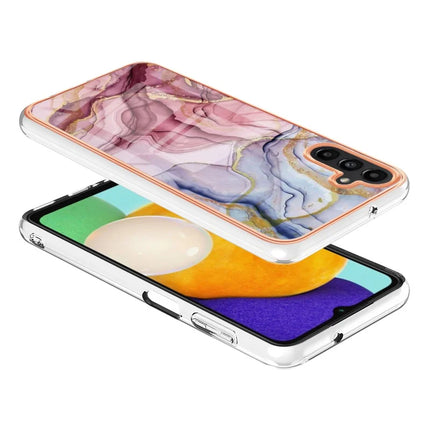 For Samsung Galaxy A56 5G TPU Case Marble Pattern 2.0mm Electroplating Phone Back Cover