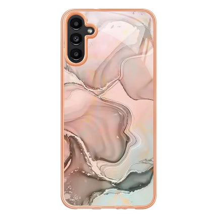 For Samsung Galaxy A56 5G TPU Case Marble Pattern 2.0mm Electroplating Phone Back Cover