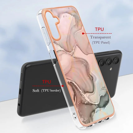For Samsung Galaxy A56 5G TPU Case Marble Pattern 2.0mm Electroplating Phone Back Cover