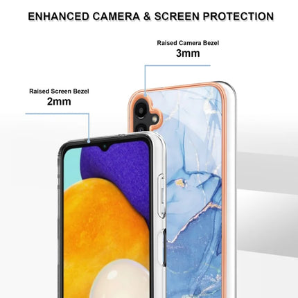 For Samsung Galaxy A56 5G TPU Case Marble Pattern 2.0mm Electroplating Phone Back Cover