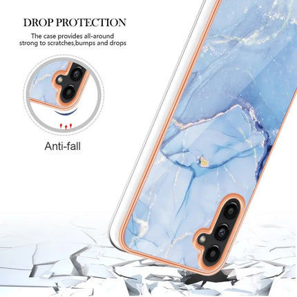 For Samsung Galaxy A56 5G TPU Case Marble Pattern 2.0mm Electroplating Phone Back Cover