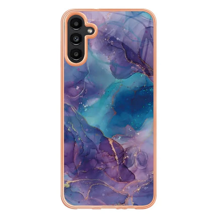 For Samsung Galaxy A56 5G TPU Case Marble Pattern 2.0mm Electroplating Phone Back Cover