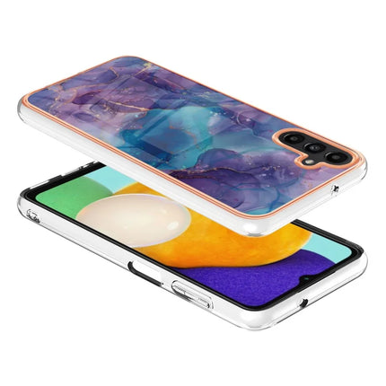 For Samsung Galaxy A56 5G TPU Case Marble Pattern 2.0mm Electroplating Phone Back Cover