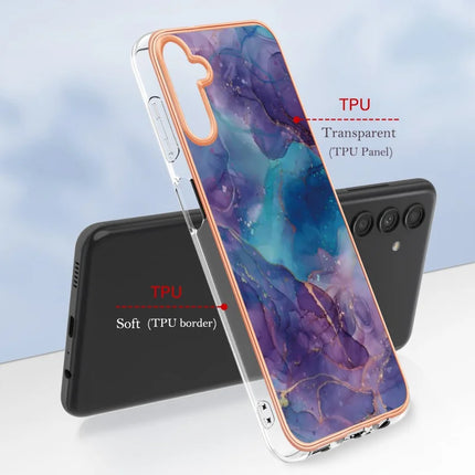 For Samsung Galaxy A56 5G TPU Case Marble Pattern 2.0mm Electroplating Phone Back Cover