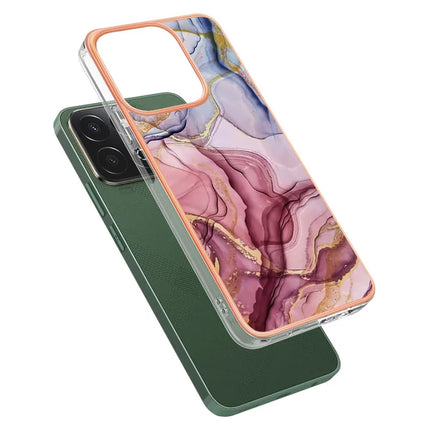 For Honor X7c 4G / Honor 200 Smart 5G TPU Case Marble Pattern 2.0mm Electroplating Phone Back Cover