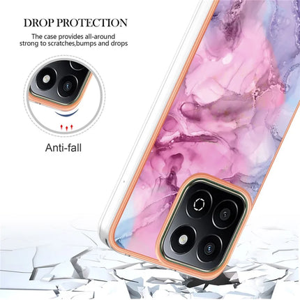For Honor X7c 4G / Honor 200 Smart 5G TPU Case Marble Pattern 2.0mm Electroplating Phone Back Cover