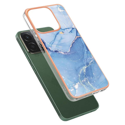 For Honor X7c 4G / Honor 200 Smart 5G TPU Case Marble Pattern 2.0mm Electroplating Phone Back Cover