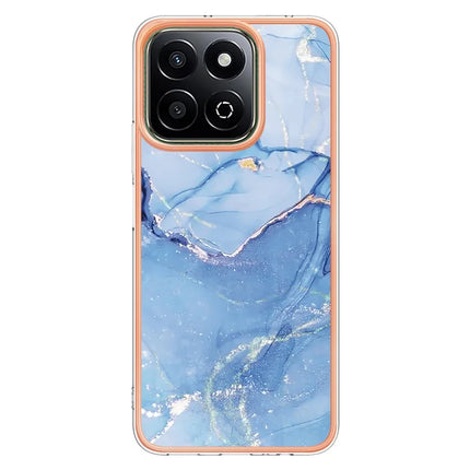 For Honor X7c 4G / Honor 200 Smart 5G TPU Case Marble Pattern 2.0mm Electroplating Phone Back Cover