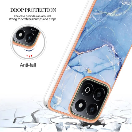 For Honor X7c 4G / Honor 200 Smart 5G TPU Case Marble Pattern 2.0mm Electroplating Phone Back Cover