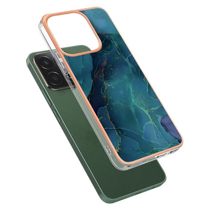 For Honor X7c 4G / Honor 200 Smart 5G TPU Case Marble Pattern 2.0mm Electroplating Phone Back Cover