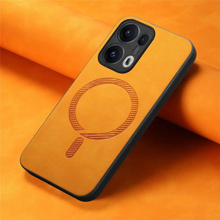 For Oppo Reno13 Pro 5G Leather Back Case Compatible with MagSafe Skin-touch Phone Cover
