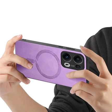 For Oppo Reno13 Pro 5G Leather Back Case Compatible with MagSafe Skin-touch Phone Cover