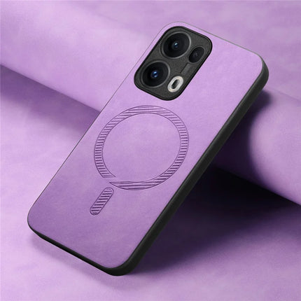 For Oppo Reno13 Pro 5G Leather Back Case Compatible with MagSafe Skin-touch Phone Cover