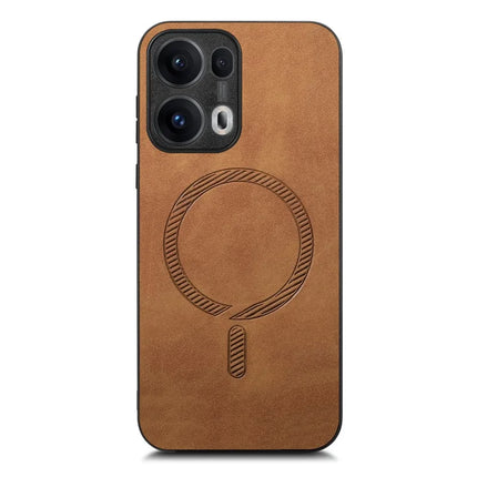 For Oppo Reno13 Pro 5G Leather Back Case Compatible with MagSafe Skin-touch Phone Cover