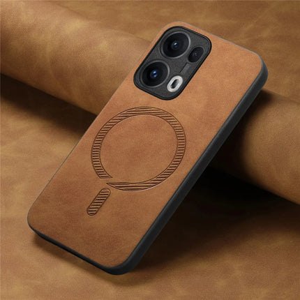 For Oppo Reno13 Pro 5G Leather Back Case Compatible with MagSafe Skin-touch Phone Cover