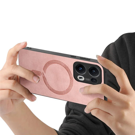 For Oppo Reno13 Pro 5G Leather Back Case Compatible with MagSafe Skin-touch Phone Cover