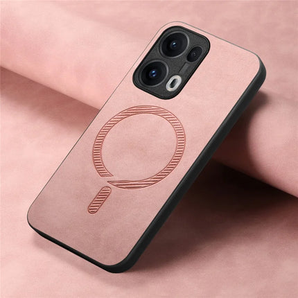 For Oppo Reno13 Pro 5G Leather Back Case Compatible with MagSafe Skin-touch Phone Cover