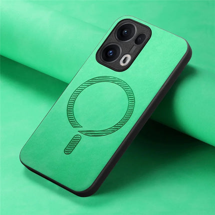 For Oppo Reno13 Pro 5G Leather Back Case Compatible with MagSafe Skin-touch Phone Cover