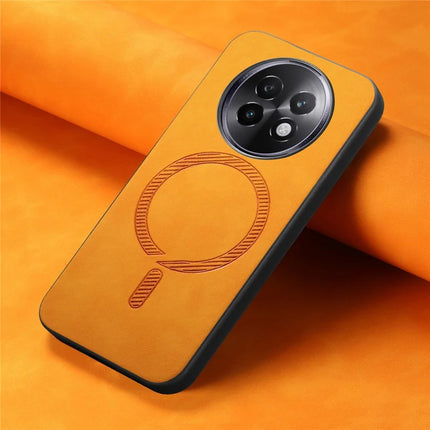 For Realme 13 Pro 5G (Global) Leather Back Case Compatible with MagSafe Skin-touch Phone Cover